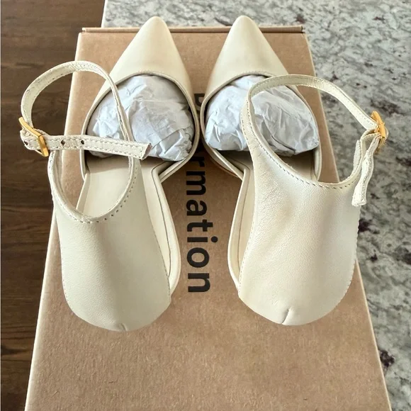 Reformation Nessa Heeled Pump in Almond Leather, Size 7.5 - Picture 8 of 12